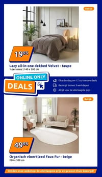 Organisch vloerkleed Faux Fur - beige aanbieding bij Action – geldig van 07.01.2026 t/m 13.01.2026