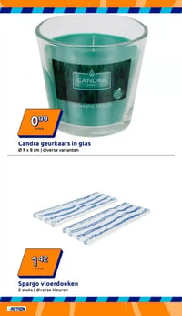 Candra geurkaars in glas aanbieding bij Action – geldig van 07.01.2026 t/m 13.01.2026