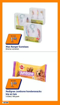 Pedigree Jumbone hondensnacks kip en lam aanbieding bij Action – geldig van 10.06.2026 t/m 16.06.2026