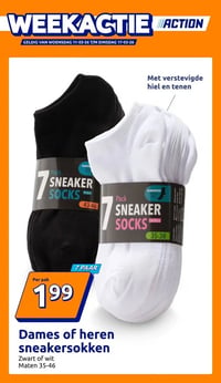 Dames of heren sneakersokken aanbieding bij Action – geldig van 11.03.2026 t/m 17.03.2026