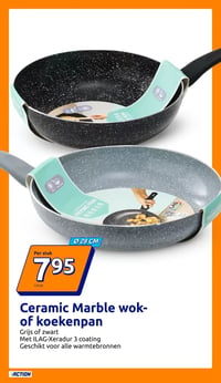 Ceramic Marble wok- of koekenpan aanbieding bij Action – geldig van 18.03.2026 t/m 24.03.2026