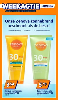 Zenova zonnemelk Sensitive SPF30 aanbieding bij Action – geldig van 22.04.2026 t/m 28.04.2026
