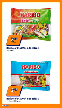 Haribo of MAOAM uitdeelzak aanbieding bij Action – geldig van 25.02.2026 t/m 03.03.2026