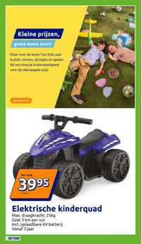 Elektrische kinderquad aanbieding bij Action – geldig van 25.03.2026 t/m 31.03.2026