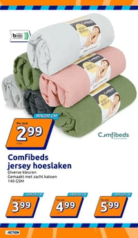 Comfibeds jersey hoeslaken aanbieding bij Action – geldig van 31.12.2025 t/m 06.01.2026
