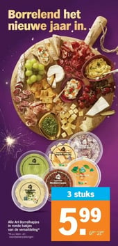 Alle AH Borrelhapjes in ronde bakjes van de versafdeling* aanbieding bij Albert Heijn – geldig van 02.01.2026 t/m 04.01.2026