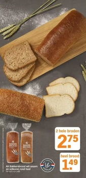 AH Bakkersbrood wit sesam en volkoren rond heel aanbieding bij Albert Heijn – geldig van 02.01.2026 t/m 04.01.2026