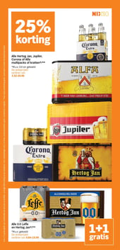 Alle Hertog Jan, Jupiler, Corona of Alfa multipacks of kratten*/** aanbieding bij Albert-heijn – geldig van 02.03.2026 t/m 08.03.2026