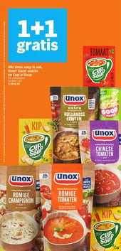 Alle Unox soep in zak, Knorr Good snacks en Cup-a-Soup aanbieding bij Albert-heijn – geldig van 13.04.2026 t/m 19.04.2026