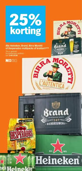 Alle Heineken, Brand, Birra Moretti of Desperados multipacks of kratten aanbieding bij Albert-heijn – geldig van 16.03.2026 t/m 22.03.2026