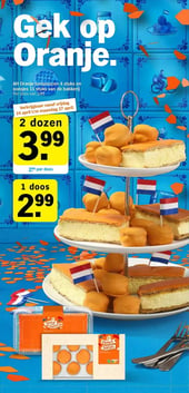 AH Oranje tompoucen 4 stuks en soesjes 11 stuks van de bakkerij aanbieding bij Albert-heijn – geldig van 20.04.2026 t/m 26.04.2026