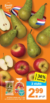 AH Elstar appels zak 1.5 kilo en Conference peren bak 1 kilo aanbieding bij Albert-heijn – geldig van 23.02.2026 t/m 01.03.2026