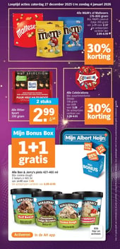 Alle Ben & Jerry's pints 427-465 ml aanbieding bij Albert Heijn – geldig van 27.12.2025 t/m 04.01.2026