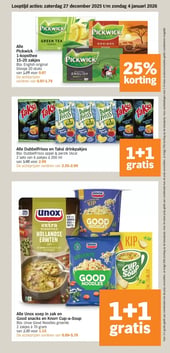 Alle Pickwick 1-kopsthee 15-20 zakjes aanbieding bij Albert Heijn – geldig van 27.12.2025 t/m 04.01.2026
