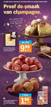 AH Excellent kwarkini en mini-berlinerbollen marc du champagne Los aanbieding bij Albert Heijn – geldig van 27.12.2025 t/m 04.01.2026