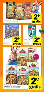 Alle Quaker Cruesli zero sugar added en Protein 400 gram aanbieding bij Albert-heijn – geldig van 30.03.2026 t/m 05.04.2026