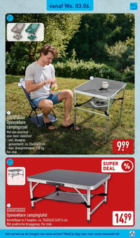 Opvouwbare campingtafel aanbieding bij Aldi – geldig van 01.06.2026 t/m 07.06.2026