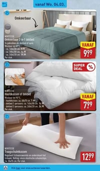 Hoofdkussen of dekbed aanbieding bij Aldi – geldig van 04.03.2026 t/m 08.03.2026