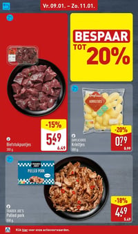 Trader Joe's Pulled pork aanbieding bij Aldi – geldig van 09.01.2026 t/m 11.01.2026