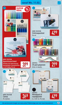 20-pack gelpennen aanbieding bij Aldi – geldig van 09.02.2026 t/m 15.02.2026