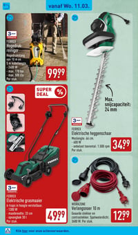 FERREX Elektrische grasmaaier aanbieding bij Aldi – geldig van 09.03.2026 t/m 15.03.2026
