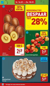 Hazelnoottaart aanbieding bij Aldi – geldig van 16.01.2026 t/m 18.01.2026