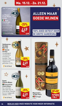 Valdoyeros Verdejo Barrica aanbieding bij Aldi – geldig van 15.12.2025 t/m 21.12.2025