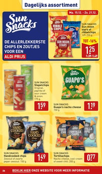 SUN SNACKS Guapo's nacho cheese 150 g. aanbieding bij Aldi – geldig van 15.12.2025 t/m 21.12.2025