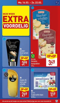 Gerookte kaasplakken aanbieding bij Aldi – geldig van 16.03.2026 t/m 22.03.2026