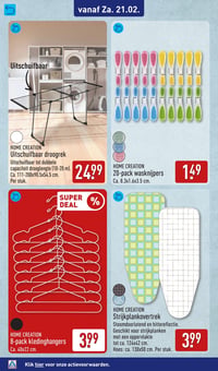 Uitschuifbaar droogrek aanbieding bij Aldi – geldig van 18.02.2026 t/m 22.02.2026
