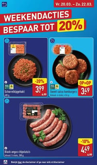 Black angus chipolata's aanbieding bij Aldi – geldig van 20.03.2026 t/m 22.03.2026