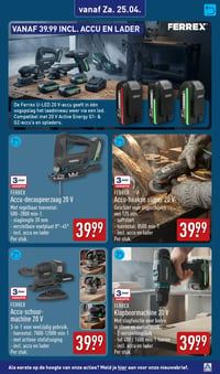 Accu-schuurmachine 20 V aanbieding bij Aldi – geldig van 20.04.2026 t/m 26.04.2026