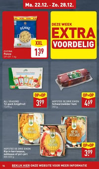 CUCINA Penne aanbieding bij Aldi – geldig van 22.12.2025 t/m 28.12.2025