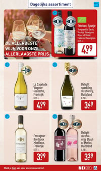 Esteban, Spanje Tempranillo Syrah, Verdejo Sauvignon Blanc of Bobal Cabernet Sauvignon. 0.75 l. aanbieding bij Aldi – geldig van 23.03.2026 t/m 29.03.2026