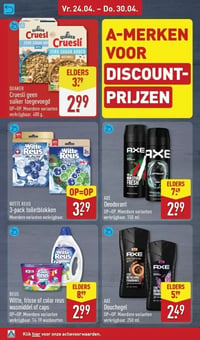 REUS Witte, frisse of color reus wasmiddel of caps OP=OP. Meerdere varianten verkrijgbaar. 14-19 wasbeurten. aanbieding bij Aldi – geldig van 24.04.2026 t/m 26.04.2026