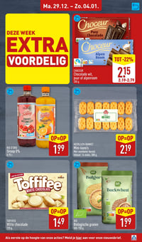 CHOCEUR Chocolade wit, puur of alpenroom aanbieding bij Aldi – geldig van 29.12.2025 t/m 04.01.2026