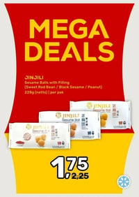 JINJILI Sesame Balls with Filling (Sweet Red Bean / Black Sesame / Peanut) 228g (netto) | per pak aanbieding bij Amazing-oriental – geldig van 11.03.2026 t/m 31.03.2026