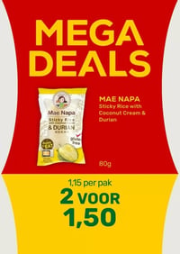 MAE NAPA Sticky Rice with Coconut Cream & Durian aanbieding bij Amazing-oriental – geldig van 18.02.2026 t/m 10.03.2026