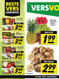 Witte of rode pitloze druiven schaal 500 gram, frambozen schaal 125 gram of ananas aanbieding bij Boni – geldig van 01.01.2026 t/m 17.01.2026