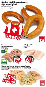 Warm gerookte Noorse zalmflakes, roerbakgarnalen naturel of knoflook aanbieding bij Coop – geldig van 16.02.2026 t/m 22.02.2026