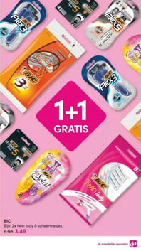 BIC Bijv. 2x twin lady 8 scheermesjes. aanbieding bij Da – geldig van 01.03.2026 t/m 08.03.2026