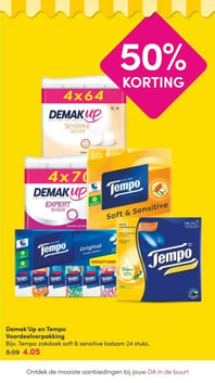 Demak'Up en Tempo Voordeelverpakking aanbieding bij Da – geldig van 06.04.2026 t/m 12.04.2026