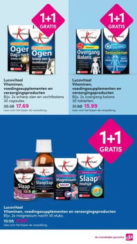 Lucovitaal Vitaminen, voedingssupplementen en verzorgingsproducten Bijv. 2x scherp zien en vochtbalans 30 capsules. aanbieding bij Da – geldig van 06.04.2026 t/m 12.04.2026
