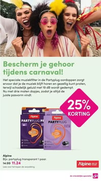 Bijv. partyplug transparant 1 paar. aanbieding bij Da – geldig van 15.02.2026 t/m 22.02.2026
