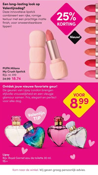 PUPA Milano My Crush lipstick aanbieding bij Da – geldig van 26.01.2026 t/m 08.02.2026