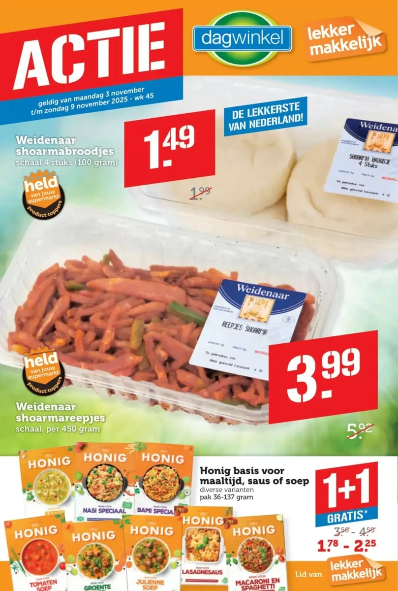 Dagwinkel folder – pagina 1