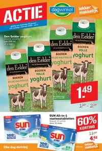 Den Eelder yoghurt diverse varianten pak 500 ml of 1 liter aanbieding bij Dagwinkel – geldig van 26.01.2026 t/m 01.02.2026