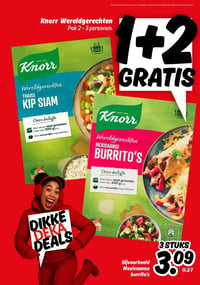 Knorr Wereldgerechten Mexicaanse Burrito's aanbieding bij Dekamarkt – geldig van 06.01.2026 t/m 12.01.2026