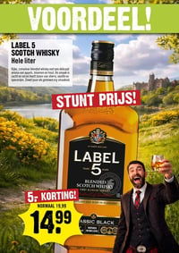 LABEL 5 SCOTCH WHISKY Hele liter aanbieding bij Dirck-iii – geldig van 11.03.2026 t/m 17.03.2026