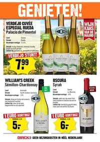 WILLIAM'S CREEK Sémillon-Chardonnay aanbieding bij Dirck-iii – geldig van 22.04.2026 t/m 28.04.2026